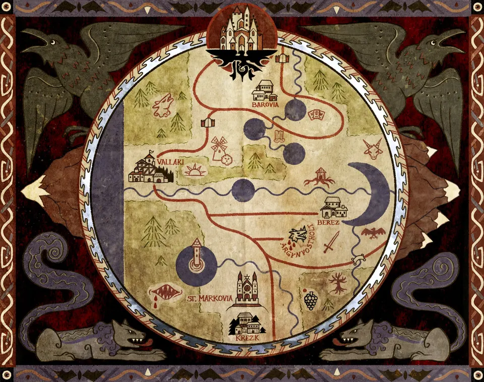 The great map of Barovia from the Burgomaster's mansion, taken down on Ireena's order.
